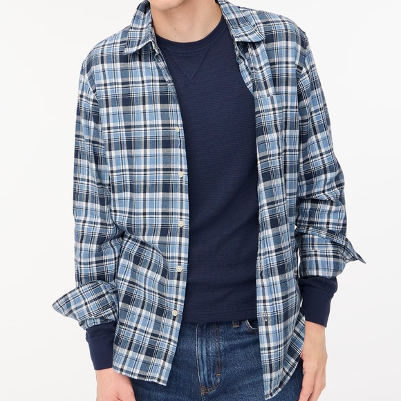 J. Crew Men's Classic Plaid Flannel Shirt New Size Large